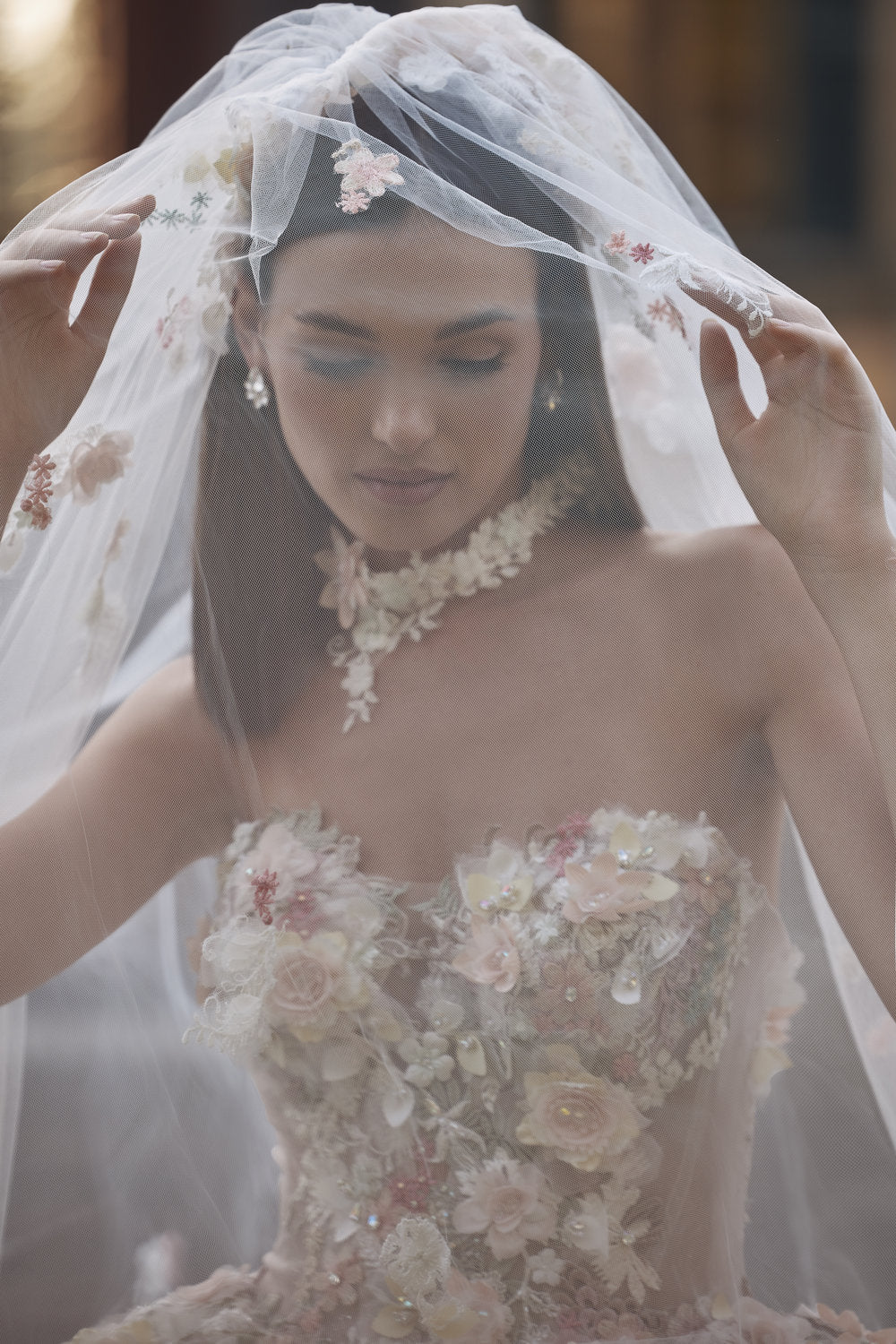 Veni Infantino ball gown with floral appliqué - contemporary designer wedding dresses at Wife To Be, Cheshire